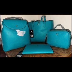Vanessa Williams‎ Peacock Blue 4pc Set Tote, Backpack, Clutch, Crossbody NWT